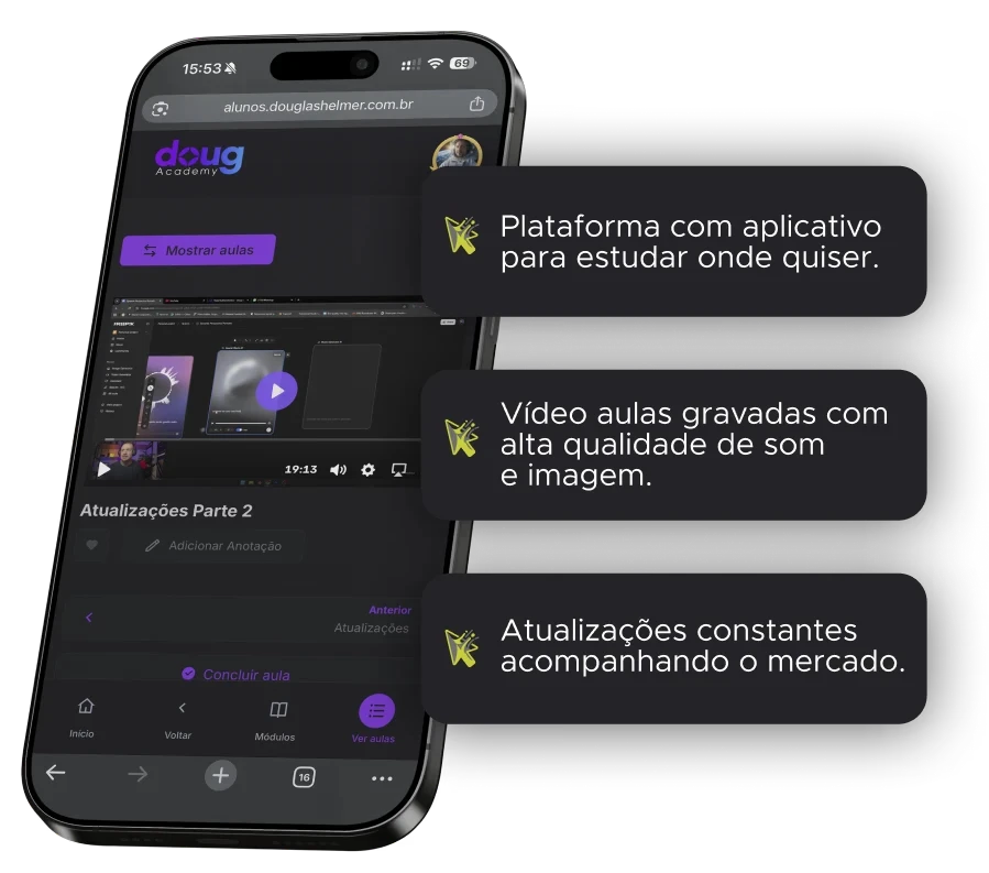Plataforma de aulas nexIA no celular
